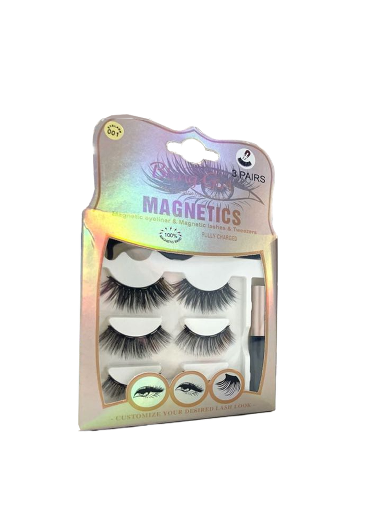 Bling Girl Magnets eyeliner&amp;Magnetics lashes&amp;Tweezers 3Pairs[ S2310P75 ]