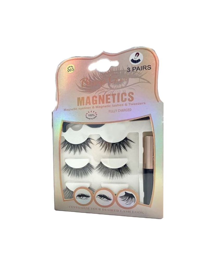 Bling Girl Magnets eyeliner&amp;Magnetics lashes&amp;Tweezers 3Pairs[ S2310P75 ]