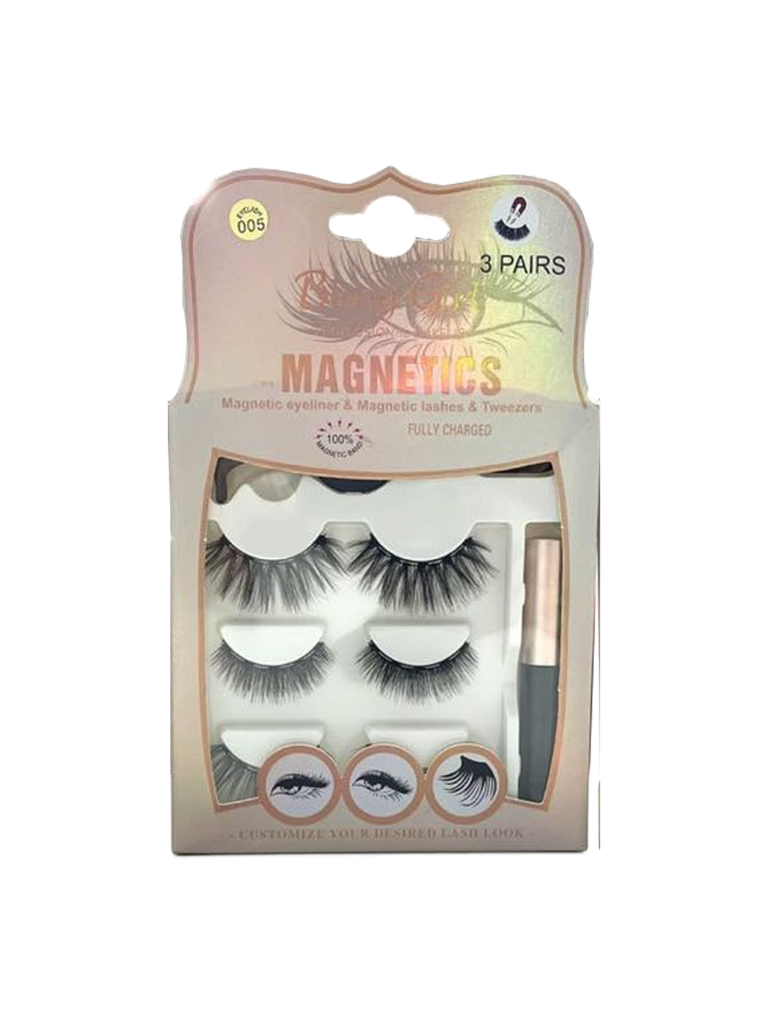 Bling Girl Magnets eyeliner&amp;Magnetics lashes&amp;Tweezers 3Pairs[ S2310P75 ]