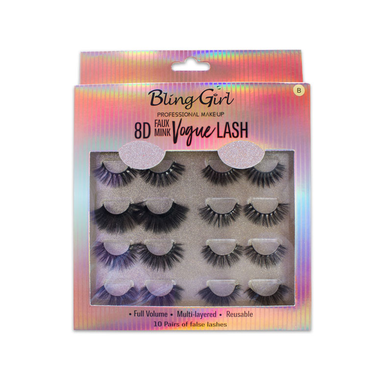 Blinggirl 8D FAUX MINK  Make up  Vogue lash 10 Pairs [ R2311P16 ]