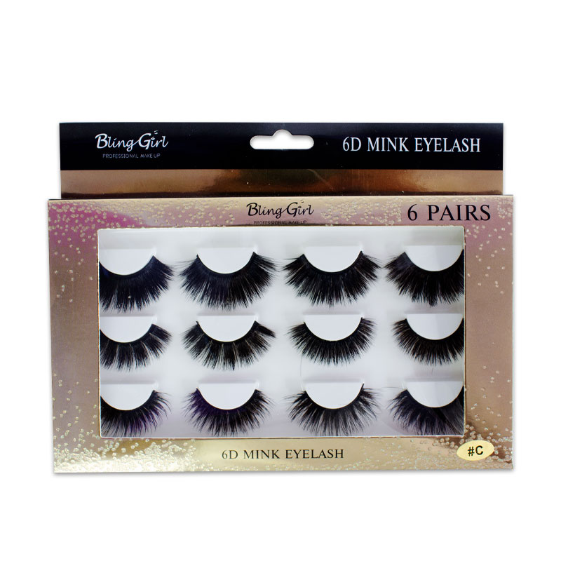 Blinggirl 6D MINK  Make up  Eyelashes 6 Pairs [ R2311P25 ]