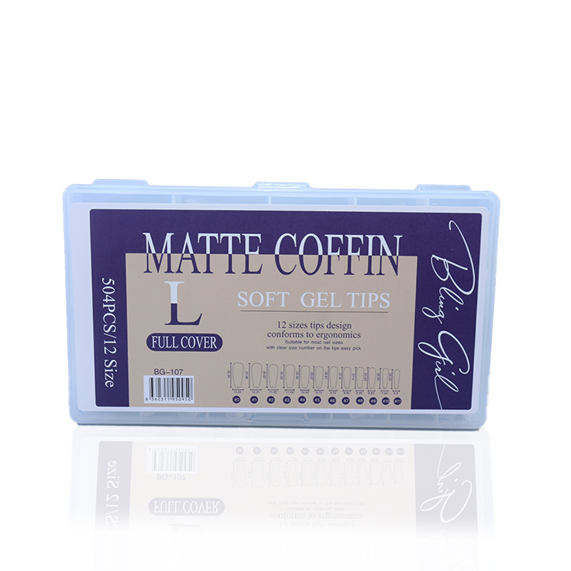 BLING GIRL Coffin Matte Soft Gel Tips Large BG-110 [R2402P36]