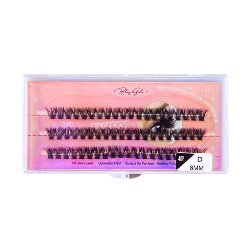 [6612477816820] 40D Cluster Lashes 8mm-D [S2409P42]