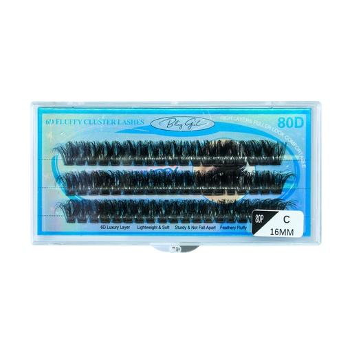 [6612477818015] 80D Cluster Lashes 16mm-C [S2410P06]