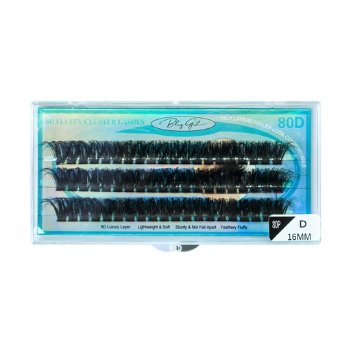 [6612477818015] 80D Cluster Lashes 16mm-D [S2410P06]