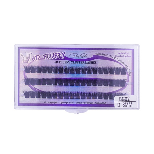 [6612477815823] 6D Fluffy Cluster Lashes 8mm-D [S2508P05]