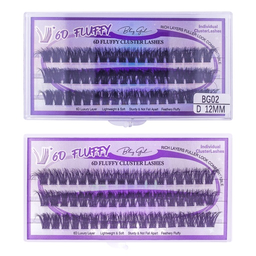 [6612477815823] 6D Fluffy Cluster Lashes 12mm-D [S2508P05]