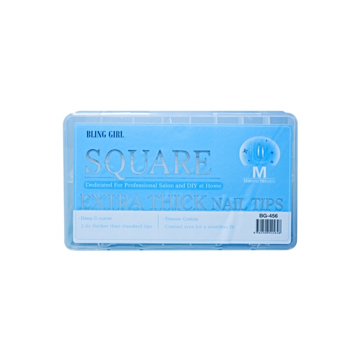 [6362508545648] Square Extra Thick Nail Tips Medium BG-456 (150PCS/15 sizes) [S2510P06]