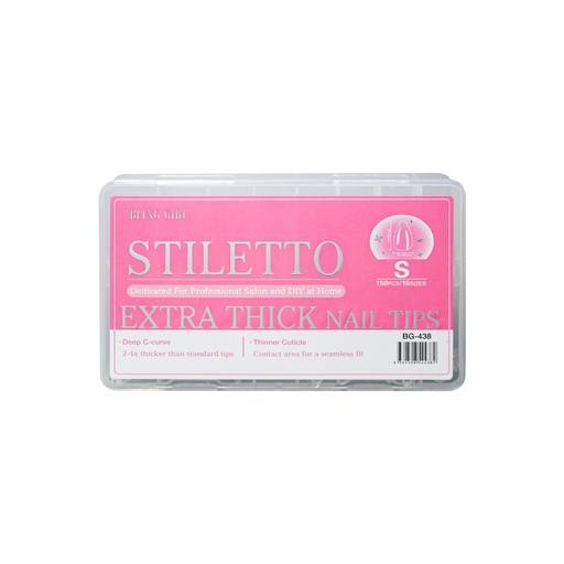 [6362508544382] Stiletto Extra thick Nail Tips Small BG-438 (150PCS/15 sizes) [S2510P10]