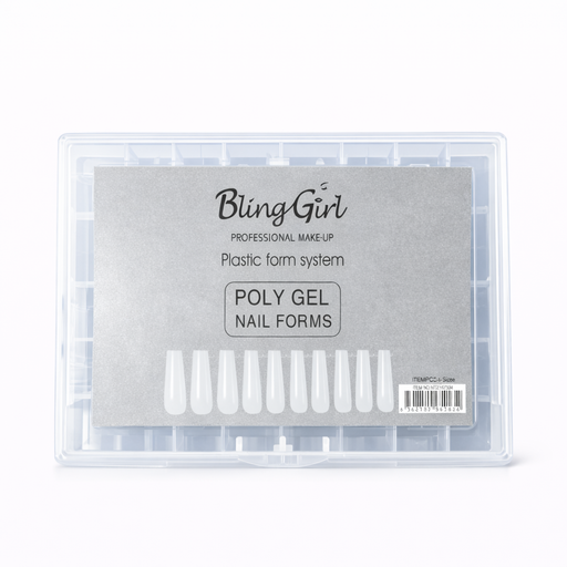 [6362107843626] Bling Girl Poly Gel Coffin Dual Nail Forms [S09P16]