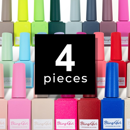 [6342106011585] Bling Girl Miracle Soak Off UV/LED Nail Polish Set 15ml*4pieces [2120]