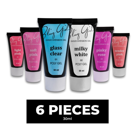 [6342010570338] Poly Gel Set 30ml*6pieces - BUY ONE GET 6 FREE [4850]
