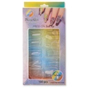 Bling Girl BG-153 Stiletto French Tip Press On Soft Tips 100 pcs Clear [9112]