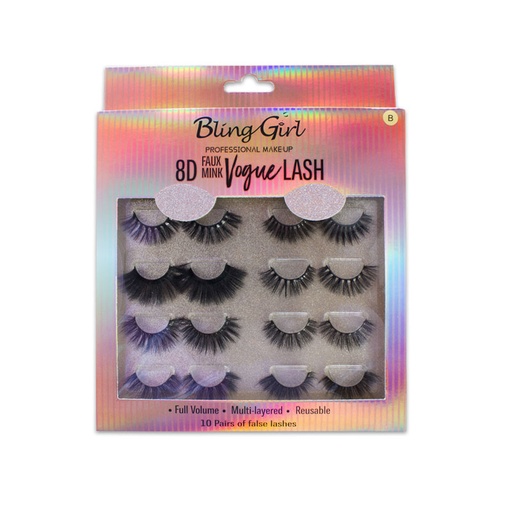 [6632110786372] Blinggirl 8D FAUX MINK  Make up  Vogue lash 10 Pairs [ R2311P16 ]