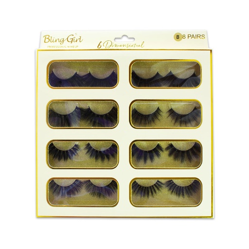 [6612111789282] Blinggirl Professional Make up 6 Dimensional 8 Pairs [ R2311P24 ]