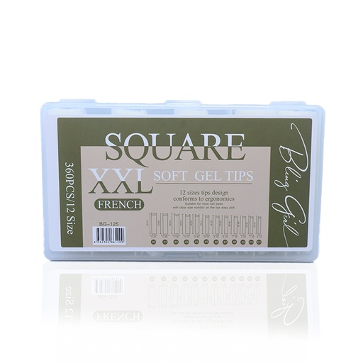 [6362107781065] BLING GIRL SOUARE SOFT GEL TIPS HALF TIP #005[R2402P36]