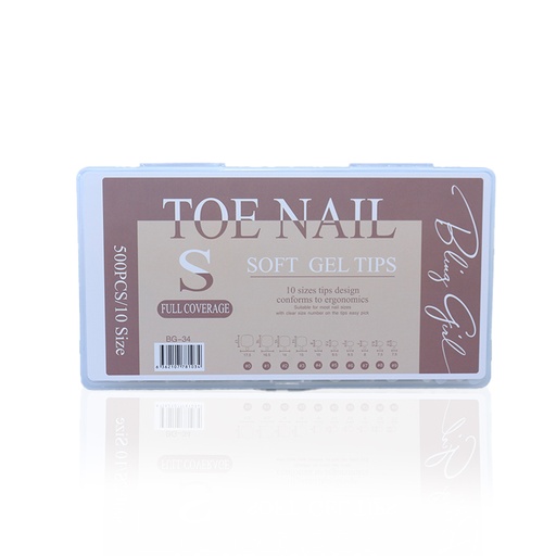 [6362107781065] BLING GIRL Square Toe nail Tips BG-34 Full cover [R2402P36]